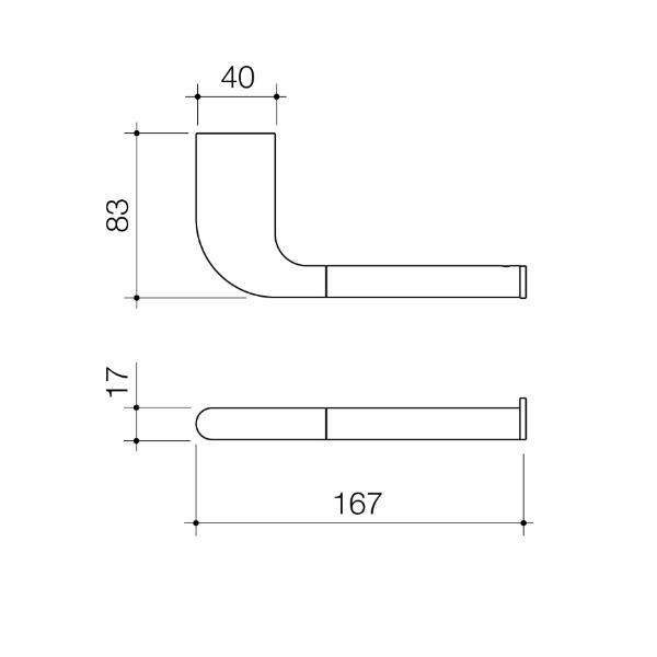 Technical Drawing Caroma Contura II Toilet Roll Holder - Chrome - 849031C