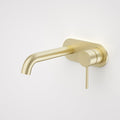 Caroma Liano II 175mm Wall Basin/Bath Mixer Plate Set Brushed Brass - The Blue Space