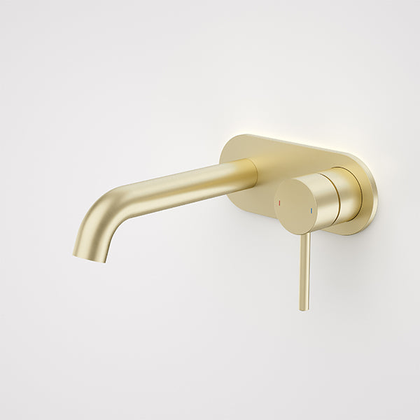 Caroma Liano II 175mm Wall Basin/Bath Mixer Plate Set Brushed Brass - The Blue Space