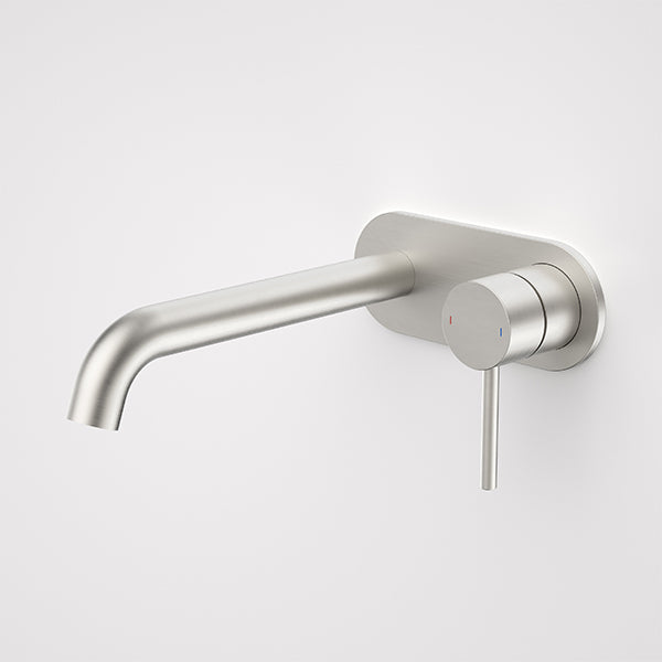 Caroma Liano II 210mm Wall Basin/Bath Mixer Plate Set Brushed Nickel - The Blue Space