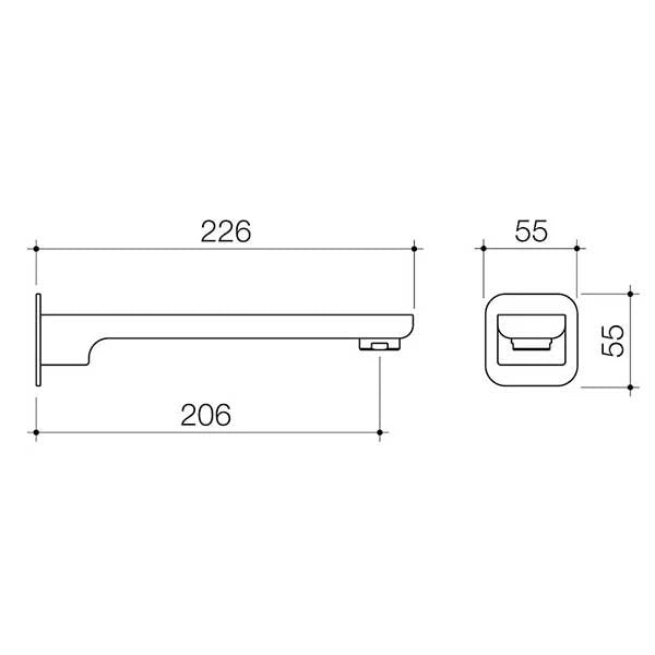 Caroma Luna Basin/Bath Outlet Brushed Nickel 226mm - The Blue Space
