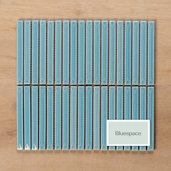 Sample of Castaways Water Gloss KitKat Porcelain Mosaic Tile - The Blue Space