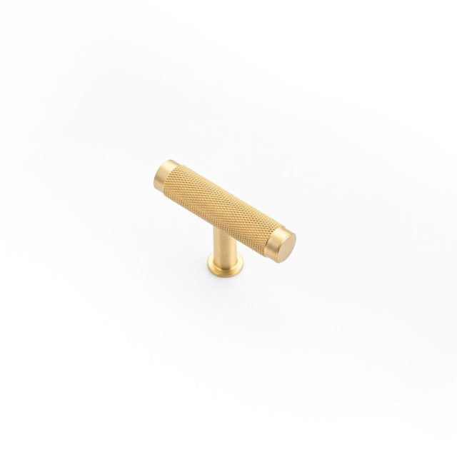Castella Grove T-Knob Satin Brass 50mm
