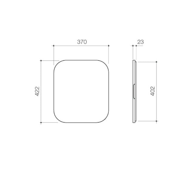 Clark Polar Timber Chopping Board Technical Drawing - The Blue Space