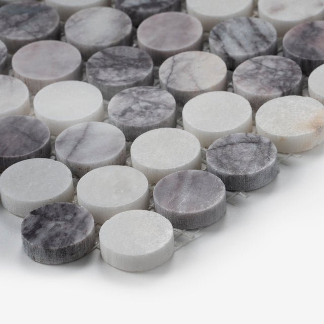 Cottesloe New York Stone Penny Round Honed Marble Mosaic Tile 23x23mm