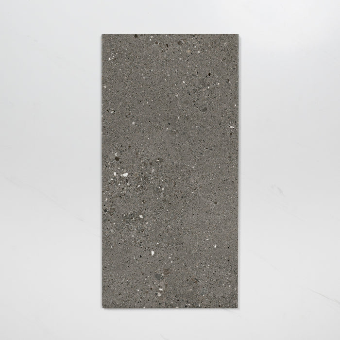 Dark Grey Frankie Polished Concrete Tile Matte R10 300 x 600 x 10mm Porcelain  | The Blue Space