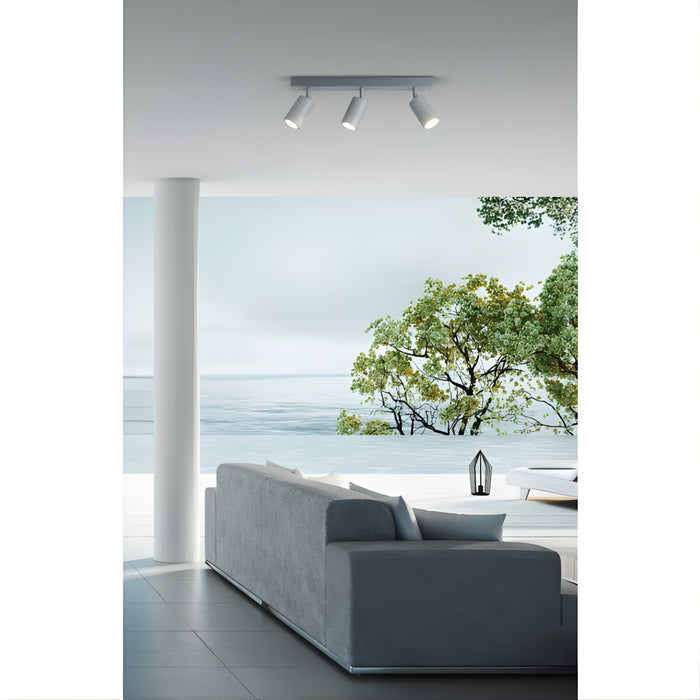 Lifestyle Eglo Fremantle 3 Light Adjustable Outdoor Ceiling Light Silver Grey 206162 - The Blue Space