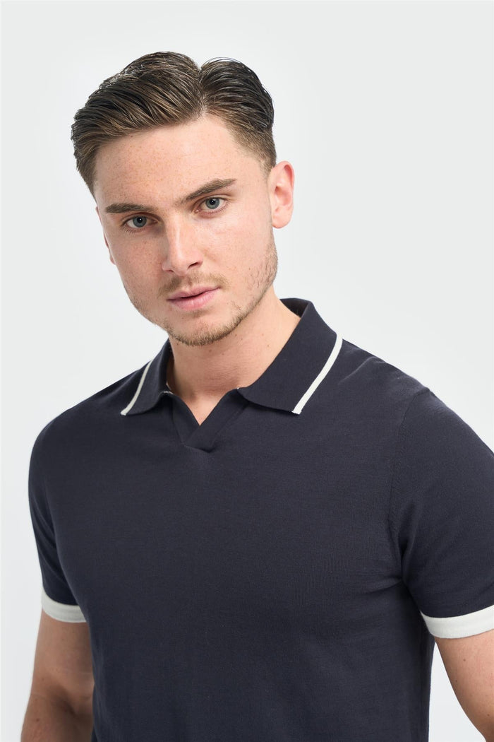 Enrico Navy Top