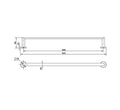 Technical Drawing: Eva Single Towel Rail Chrome 600