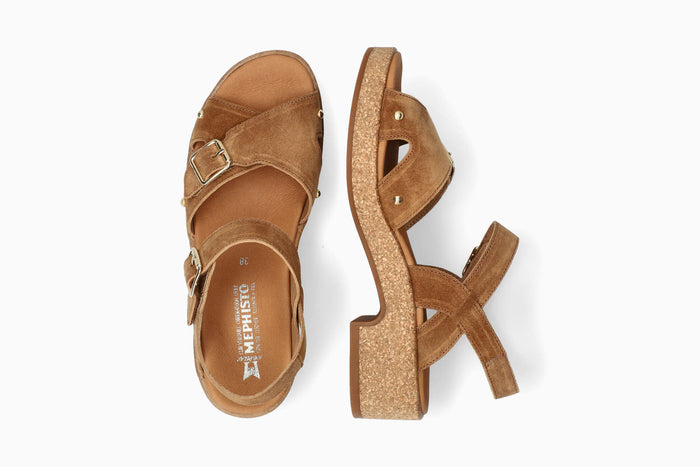 Fedora - Tobacco Women Sandals With Heel
