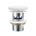 Fienza Pop Up 32mm Overflow Basin Waste Flat Ceramic Cap Matte White WAS58FMW - The Blue Space