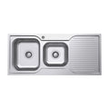 Fienza Tiva 1080 Kitchen Sink Left 1.75 Bowl With Drainer 19L-12L 1TH 1080X480X180mm 68106L - The Blue Space