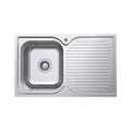 Ledt Handed Fienza Tiva 780 Kitchen Sink Single Bowl With Drainer 19L 1TH 780X480X180mm 68104L - The Blue Space