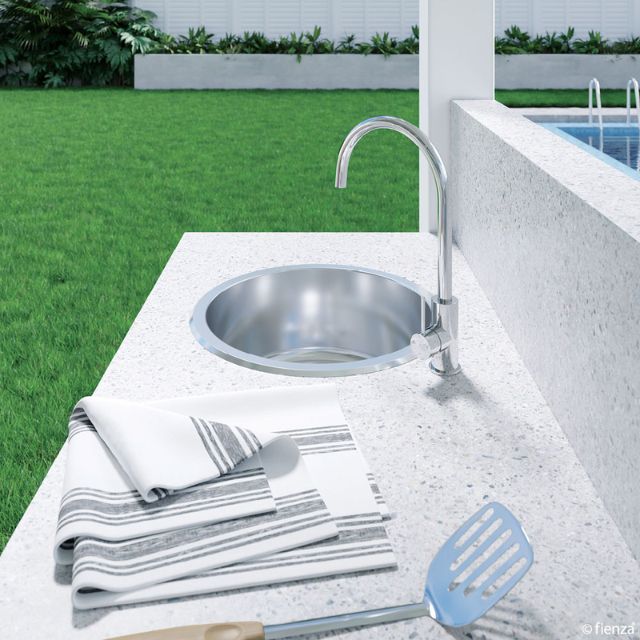 Shop Fienza Tiva Kitchen Sink Round Bowl 19L NTH 430X180mm 68103 - The Blue Space