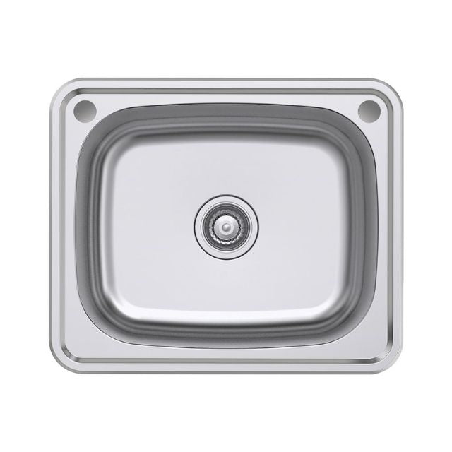 Fienza Tiva Laundry Sink Large Topmount 50L 2Th 600X500X250mm Includes Flexible Bypass Kit 68202 - The Blue Space