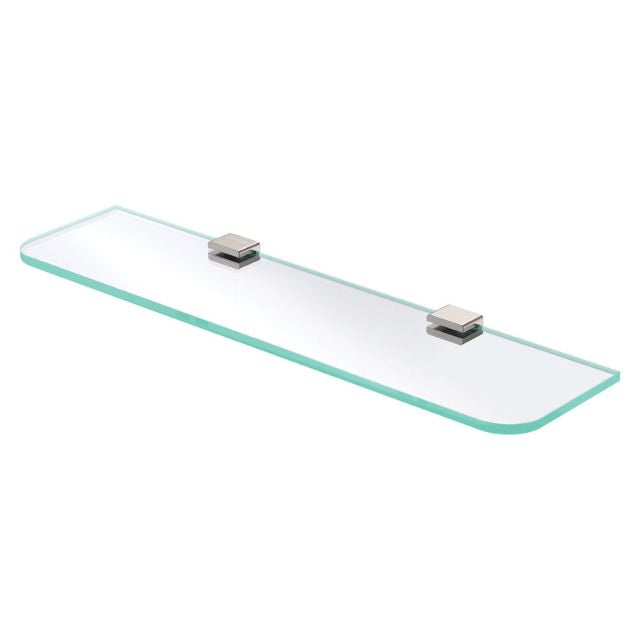 Fienza Tono Glass Shelf 500mm Brushed Nickel 85107BN - The Blue Space