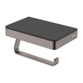 Fienza Tono Toilet Roll Holder With Glass Shelf Gun Metal 85109GM - The Blue Space