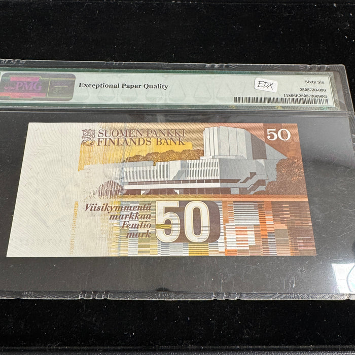 Finland 1986 (1991) 50 Markkaa, P#118, PMG 66 Gem Unc EPQ