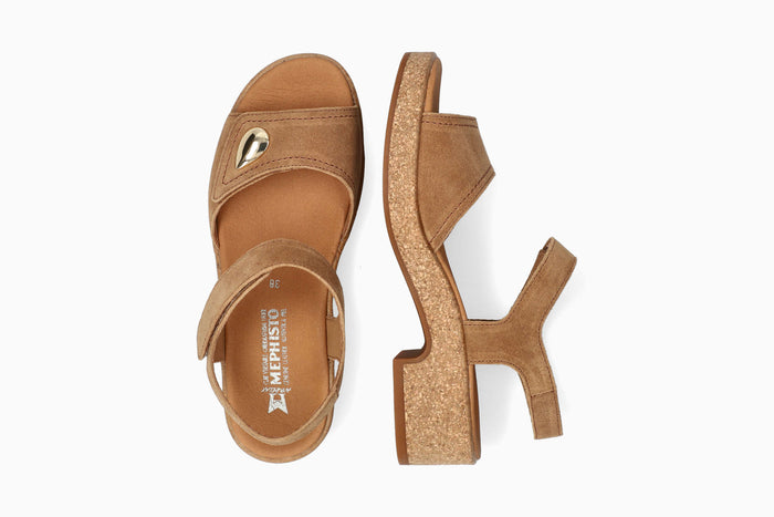 Franka - Tobacco Women Sandals With Heel