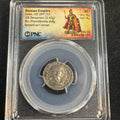 Geta (209-211 AD) Roman Empire AR Denarius, Rx: Provedentia, RIC-51, PNC AU