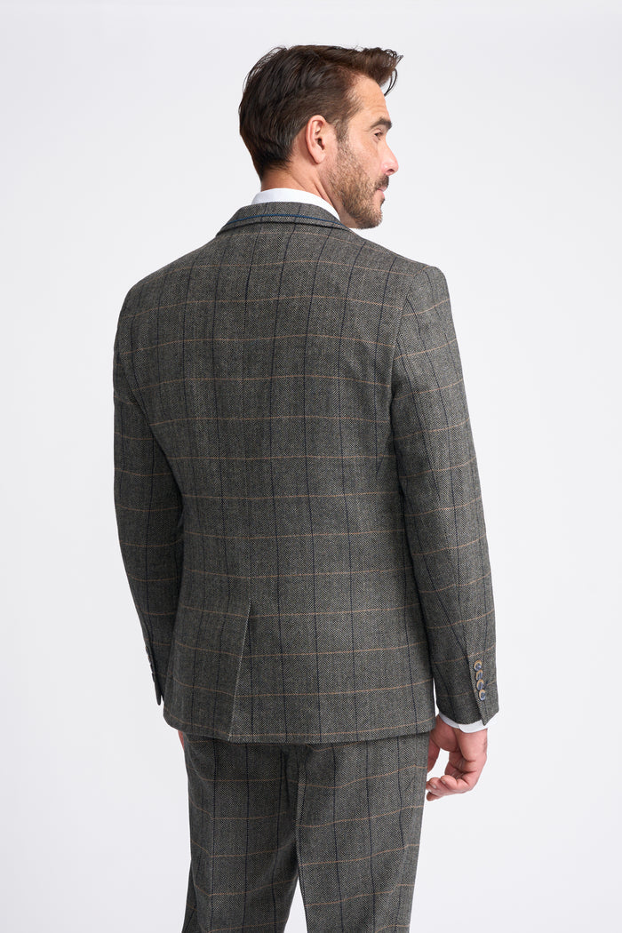 Grey Short Tweed Three Piece Suit