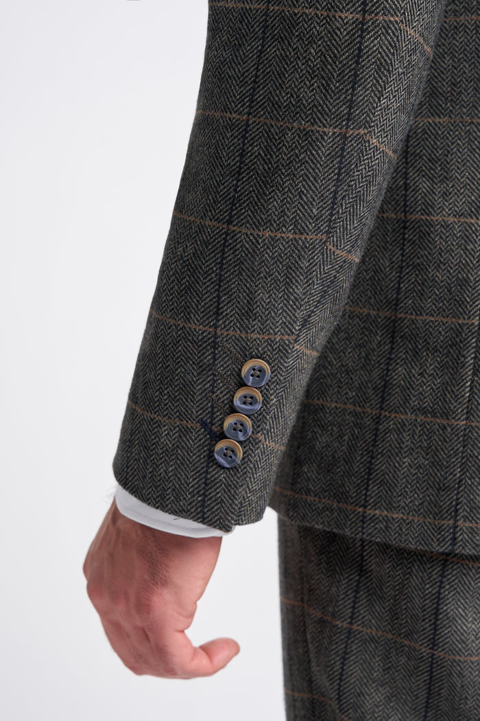 Albert Grey Blazer Cuff Detail