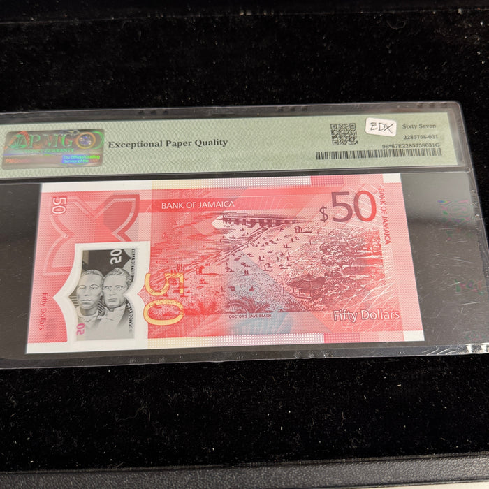 Jamaica 2022 $50 Dollars, P#96* - Replacement Note! PMG 67 Superb Gem Unc EPQ