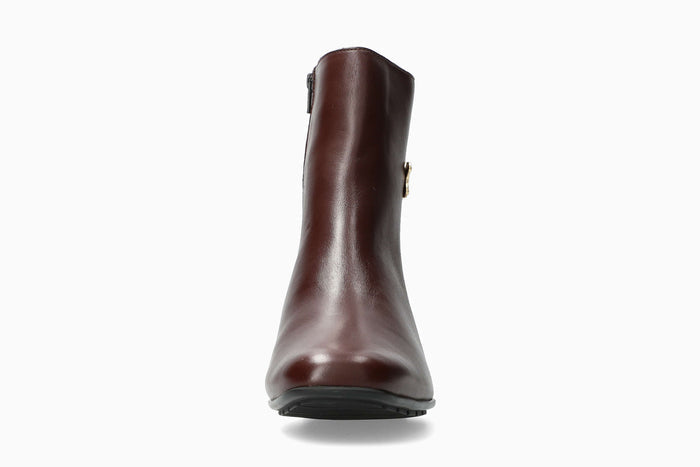Johana - Cordovan Women Ankle Boots With Heel