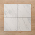 Kings Marble Carrara White Matt Cushioned Edge Ceramic Tile 300x300mm - The Blue Space