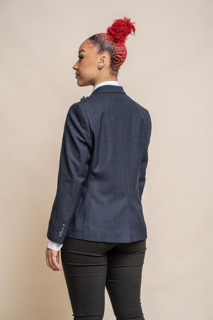 Caridi navy ladies blazer back