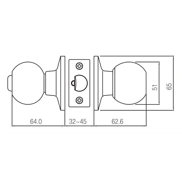 Line Drawing Lane Bala Entrance Knob Door Handle Set On Round Rosette Polished Brass L972001 - The Blue Space