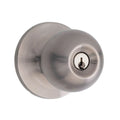 Lane Bala Entrance Knob Set On Round Rosette Satin Stainless Steel - The Blue Space