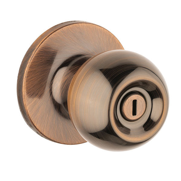 Lane Bala Privacy Knob Set On Round Rosette Antique Bronze - The Blue Space