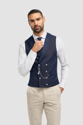 Lennox Navy Double Breasted Waistcoat