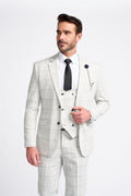 Light Grey Check Blazer - House of Cavani