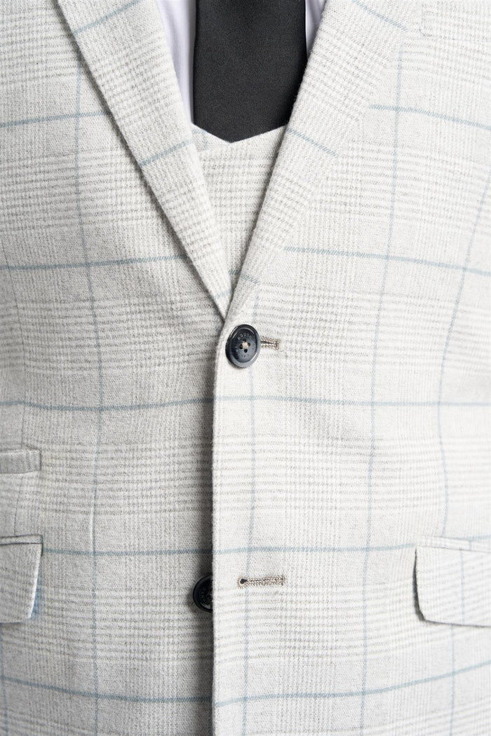 Light Grey Check Blazer - House of Cavani