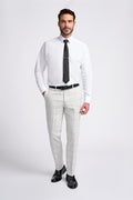 Light Grey Check Trousers - House of Cavani