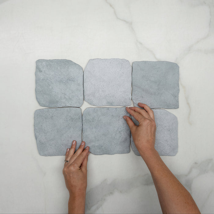 Looks Light Grey Settlers Cobble Stone 150 x 150mm Porcelain  - The Blue Space