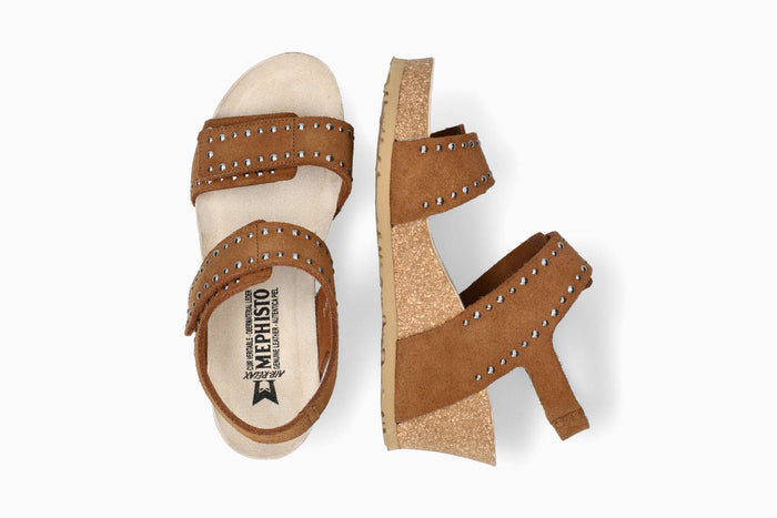 Lina - Tobacco Women Cork Sandals