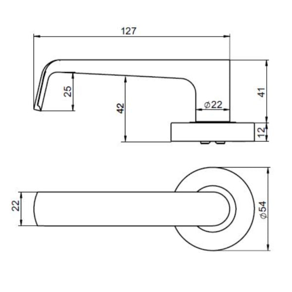 Lockwood Vivid V1 Passage Lever Set Round Rose Gunmetal | The Blue Space