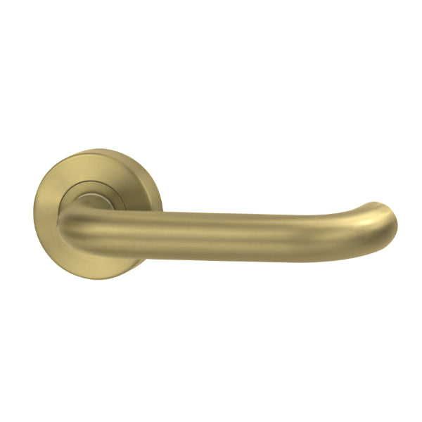 Lockwood Vivid V2 Dummy Lever Handle Round Rose Satin Brass | The Blue Space