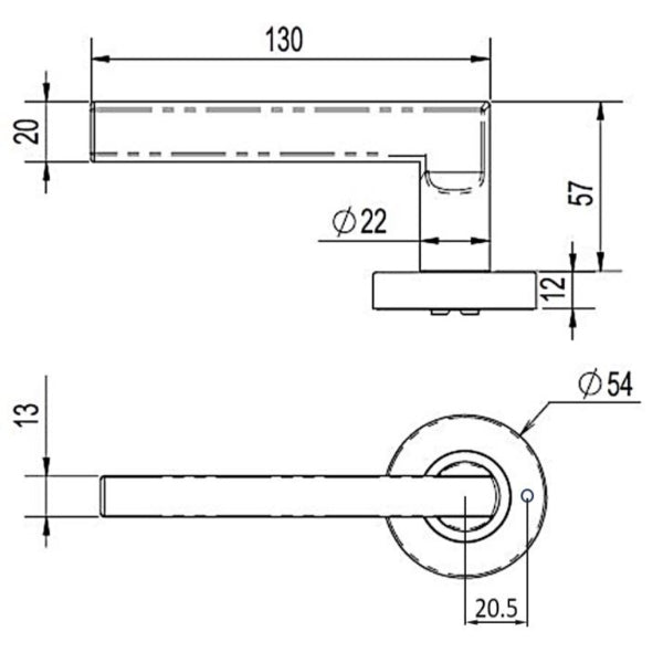 Lockwood Vivid V4 Privacy Lever Set Round Rose Satin Brass | The Blue Space