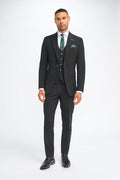 Malibu Black Three Piece Suit - House of Cavani