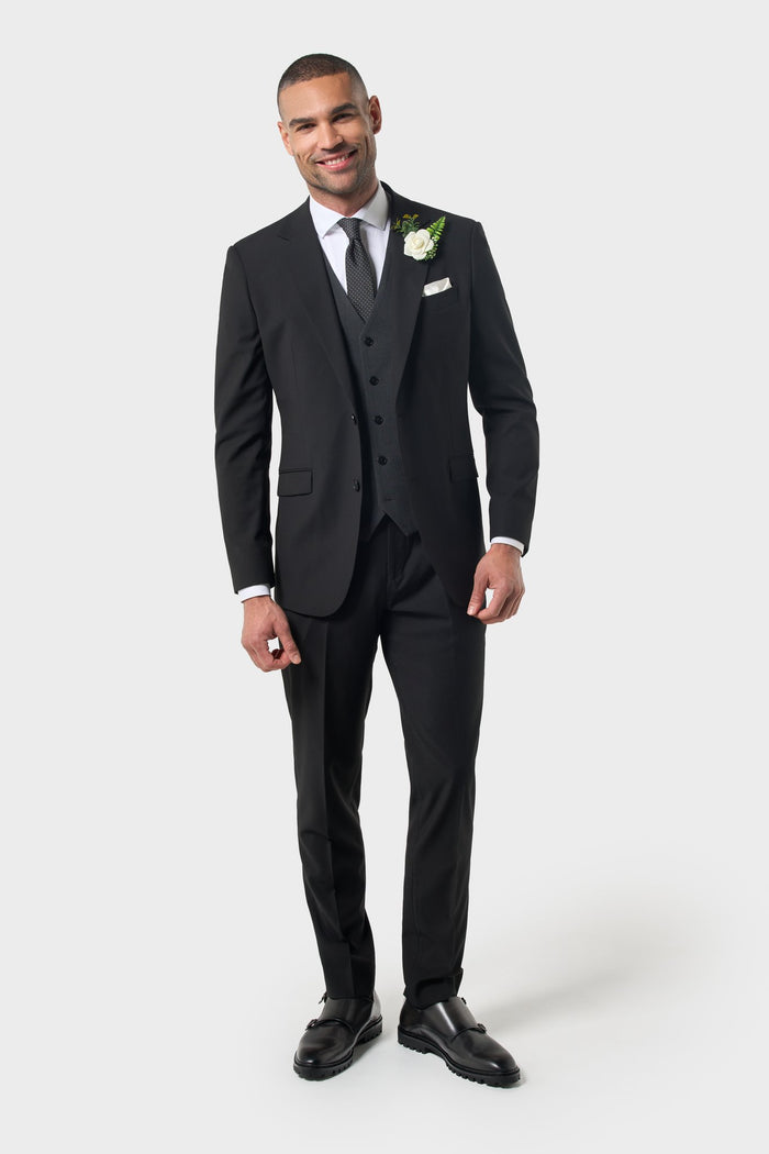 Malibu Black with Charcoal Waistcoat
