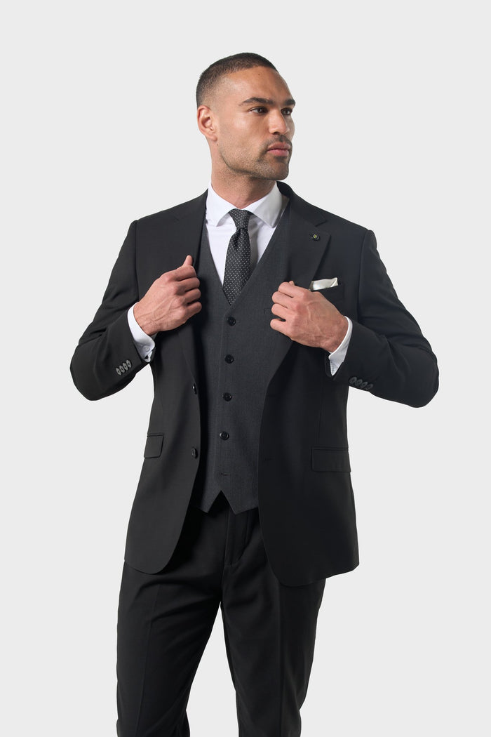 Malibu Black with Charcoal Waistcoat
