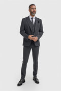 Malibu Charcoal Three Piece Suit - House of Cavani