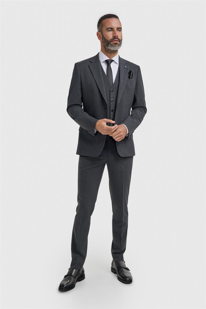 Malibu Charcoal Three Piece Suit - House of Cavani