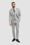 Malibu Grey Three Piece Suit - House of Cavani
