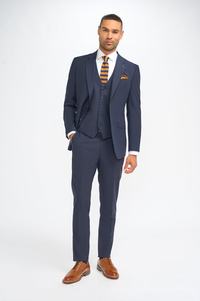 Malibu Navy Three Piece Suit - House of Cavani