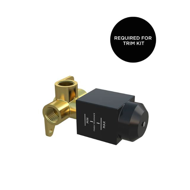 Meir Round Wall Mixer Short Pin Lever Champagne Full Kit